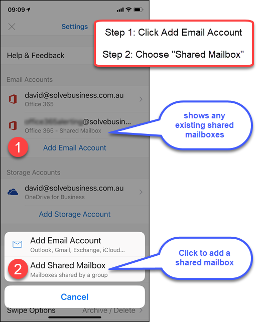 Как добавить shared mailbox в outlook